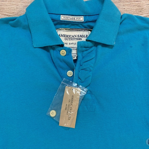 NWT American Eagle | Vintage Fit Polo in Blue - Picture 2 of 8